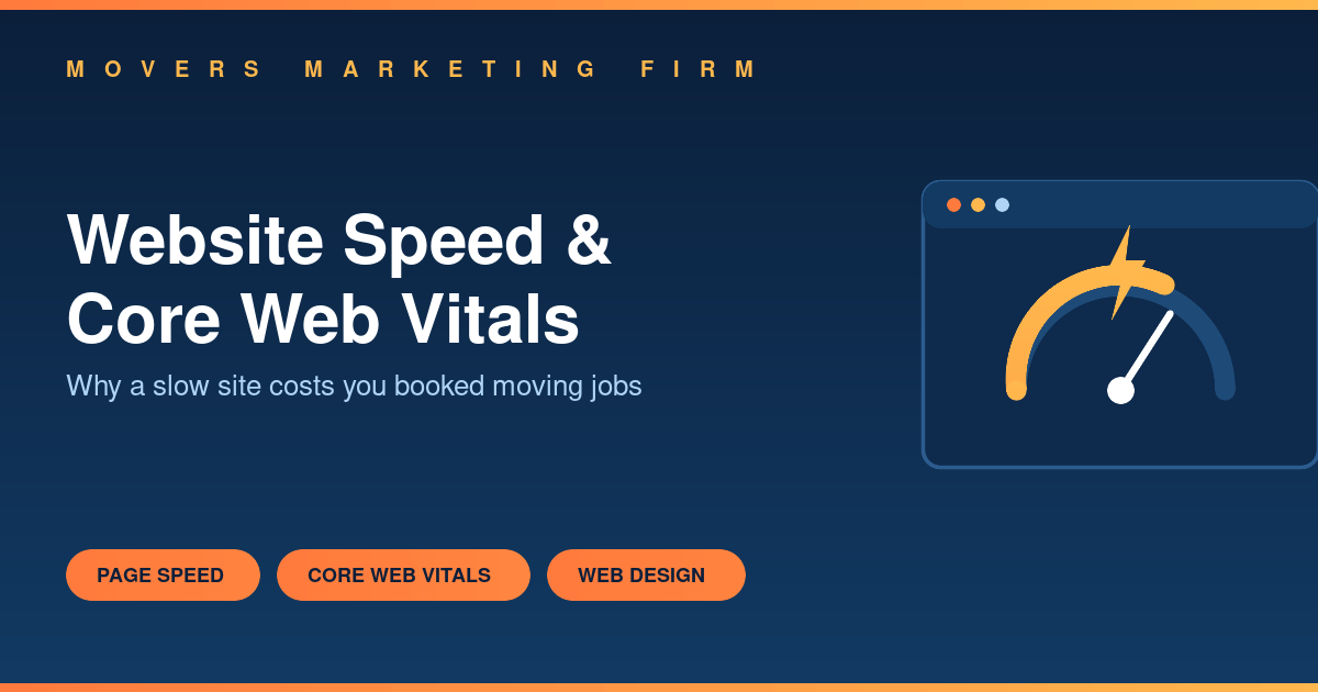 Website speed and Core Web Vitals for moving companies - Movers Marketing Firm